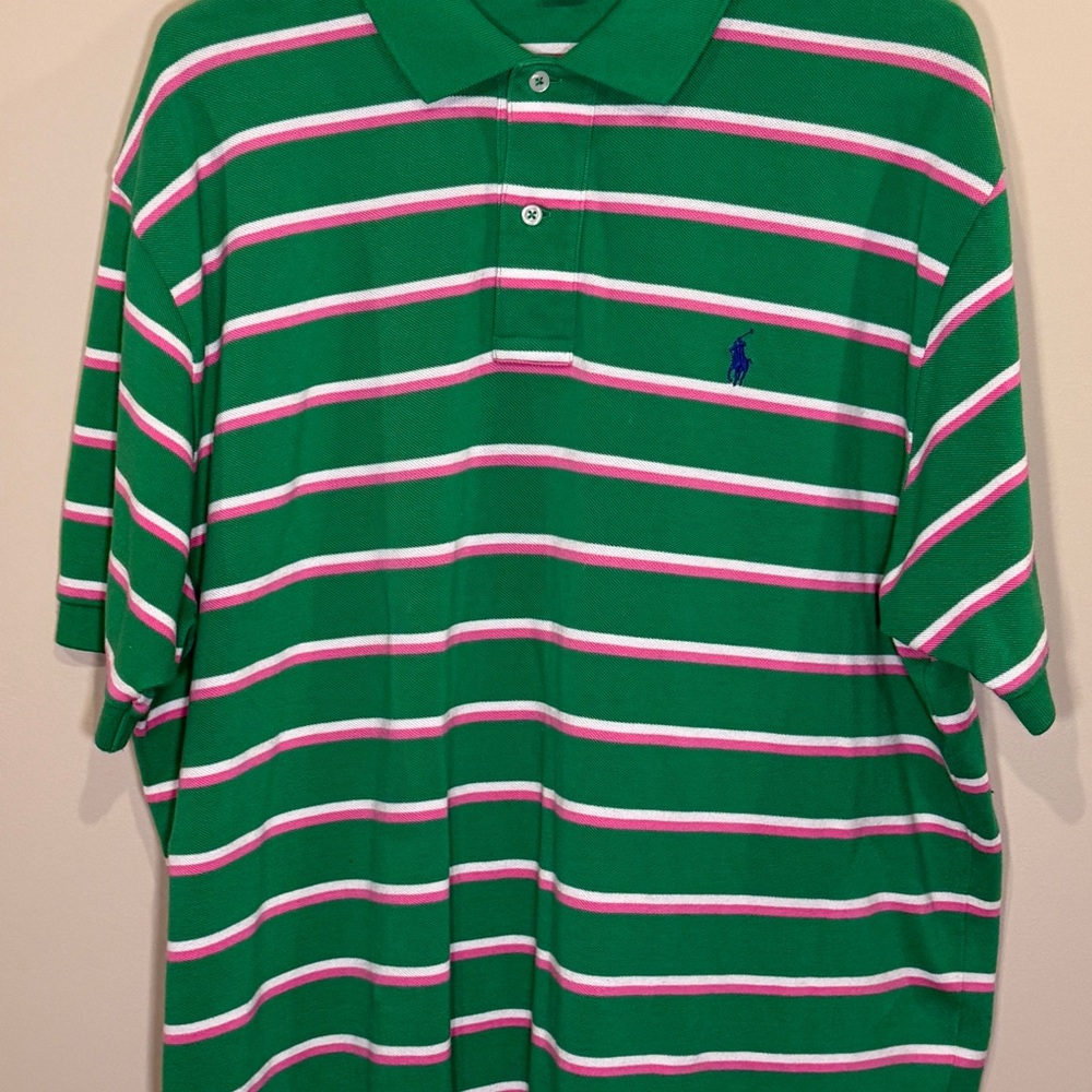 Ralph Lauren Green Striped Polo Shirt